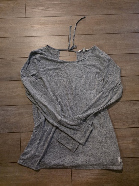 Victoria's Secret Tops - Victoria's Secret Heather Gray Long-Sleeve Top with Back Tie